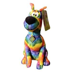 Scooby Doo 12" Rainbow Tye Dye Plush Stuffed Animal Toy Factory New With Tag